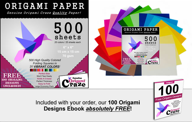 Origami Paper 500 Sheets Premium Quality for Arts and Crafts 6 Square  Sheets 20 Vibrant Colours Same Colour on Both Sides 100 Design Ebook  Included